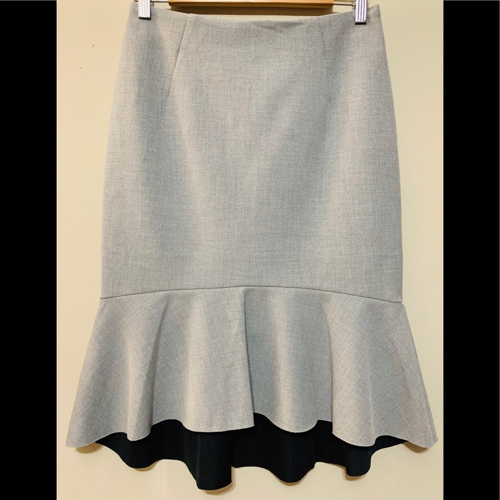 NWT H&M Gray Ruffle Pencil Skirt Size 8